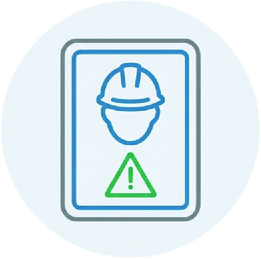 Industrial safety signage icon for workplace safety